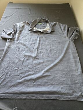 Hogan Men's Gray Micro-Striped Polo